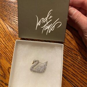 Swarovski Swan Brooch with Crystals